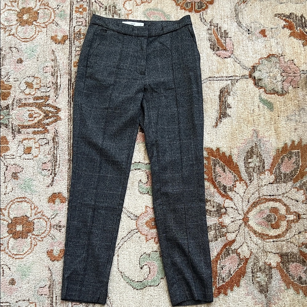Gray Checkered Pants by Mango